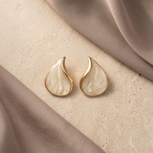 Modern Enamel Teardrop Stud Earrings | Lady Zone