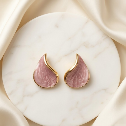 Modern Enamel Teardrop Stud Earrings | Lady Zone