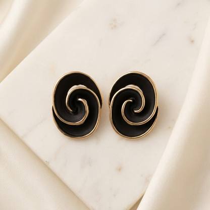 Abstract Spiral Enamel Statement Studs | Lady Zone