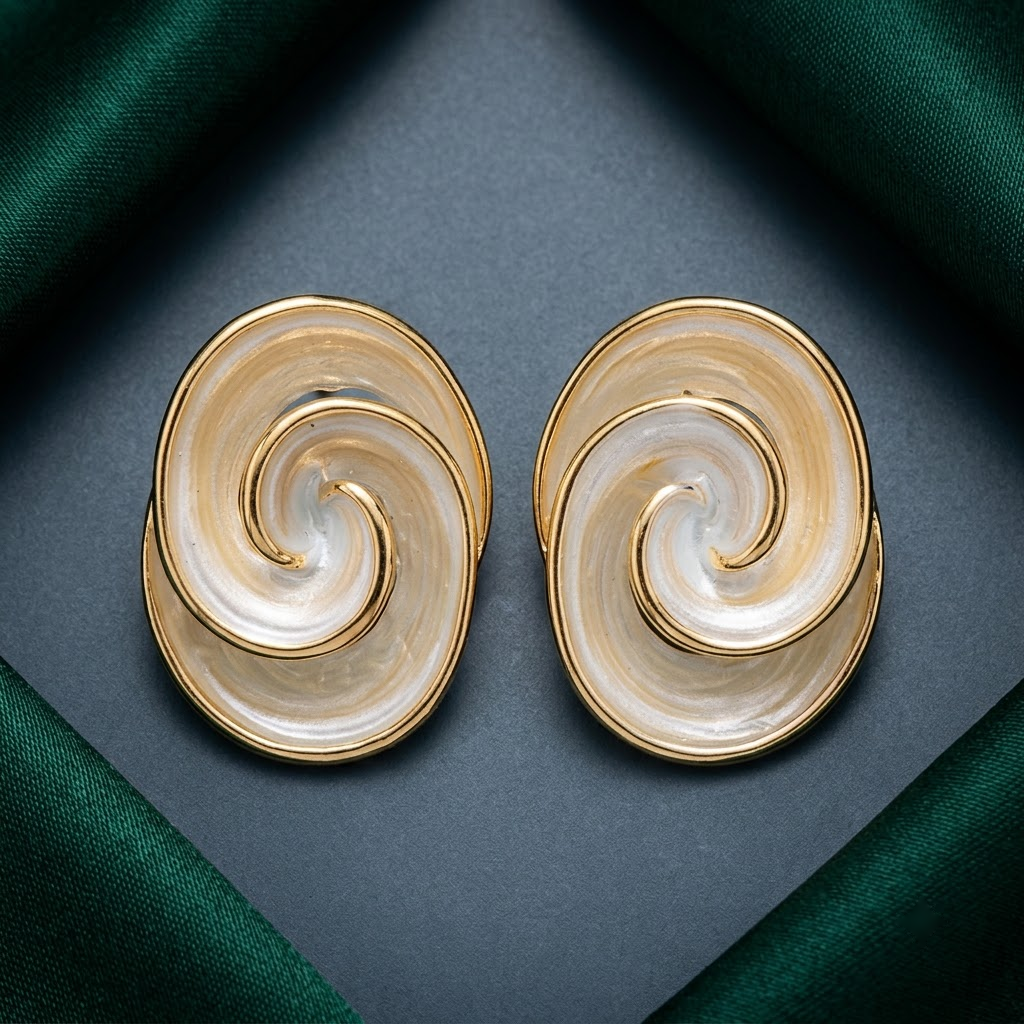 Abstract Spiral Enamel Statement Studs | Lady Zone