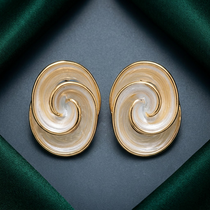 Abstract Spiral Enamel Statement Studs | Lady Zone