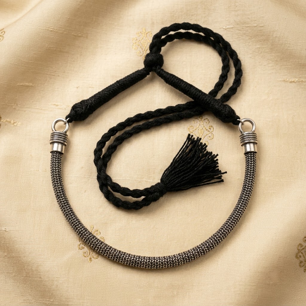 Oxidized Silver Tubular Choker | Lady Zone