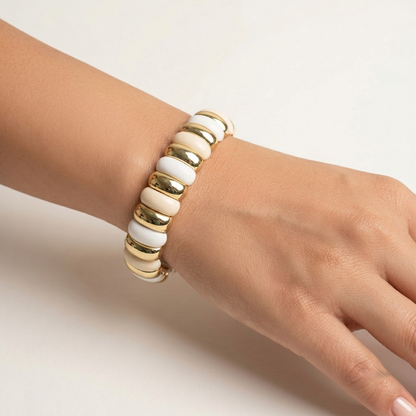 Elegant Gradient Gold-Framed Stretch Bracelet | Lady Zone