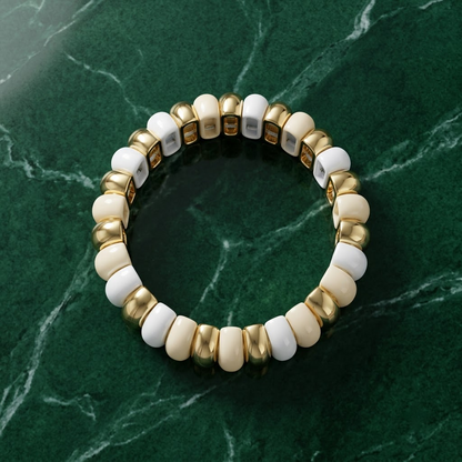 Elegant Gradient Gold-Framed Stretch Bracelet | Lady Zone