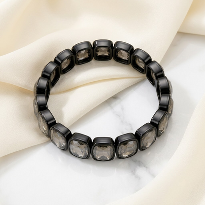 Smoky Crystal Stretch Bracelet | Lady Zone