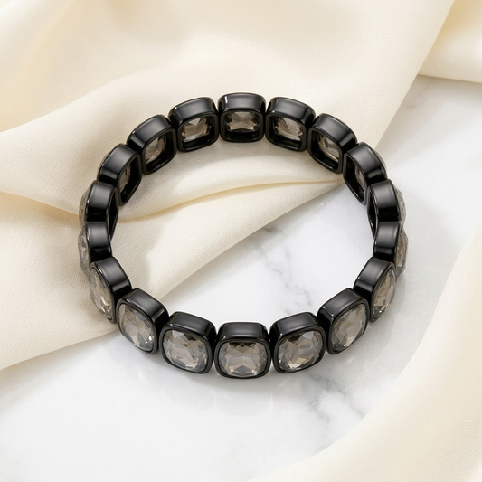 Smoky Crystal Stretch Bracelet | Lady Zone