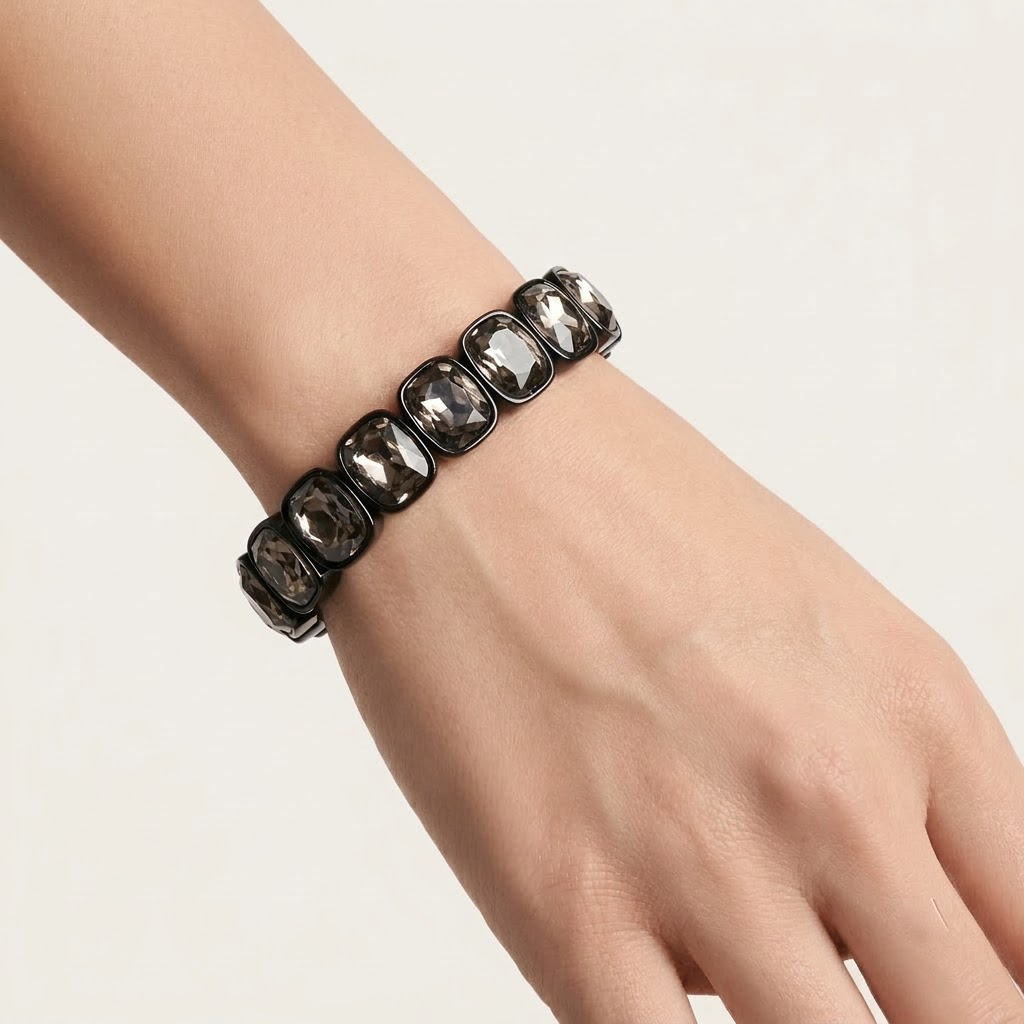 Smoky Crystal Stretch Bracelet | Lady Zone