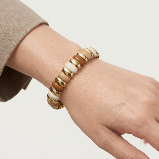 Elegant Gradient Gold-Framed Stretch Bracelet | Lady Zone