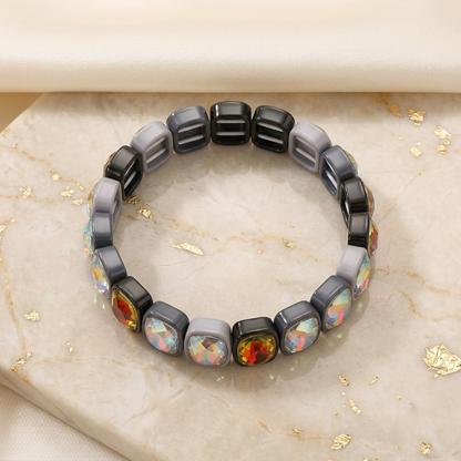 Smoky Crystal Stretch Bracelet | Lady Zone