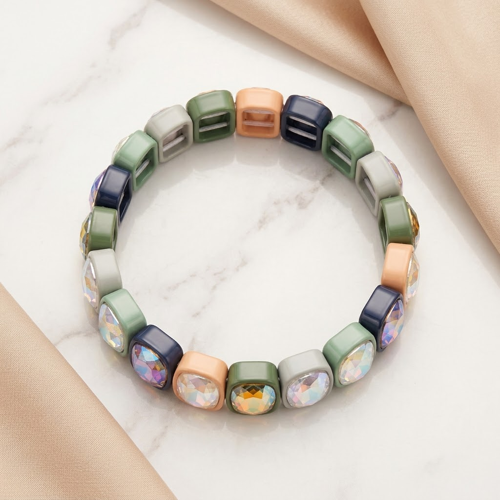 Smoky Crystal Stretch Bracelet | Lady Zone