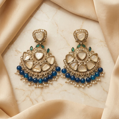 Antique MOP Earrings with Pearl Drops