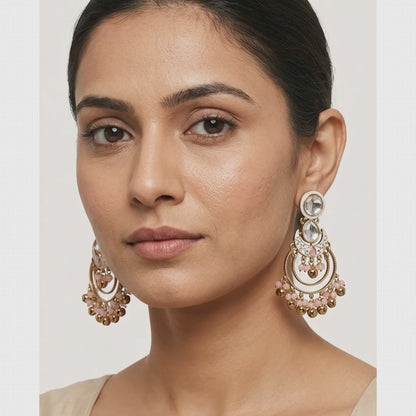 Statement Kundan & Enamel Ghungroo Chandbalis | Lady Zone