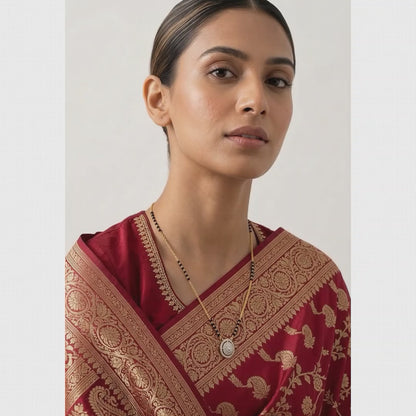Minimalist American Diamond Oval Mangalsutra | Lady Zone