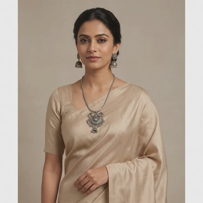 Dual-Tone Oxidized Peacock Pendant Necklace Set | Lady Zone