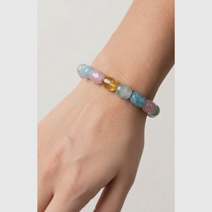Multicolor Pastel Gemstone Stretch Bracelet | Lady Zone
