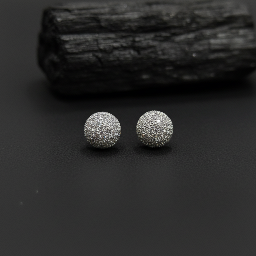 Classic Crystal Ball Stud Earrings