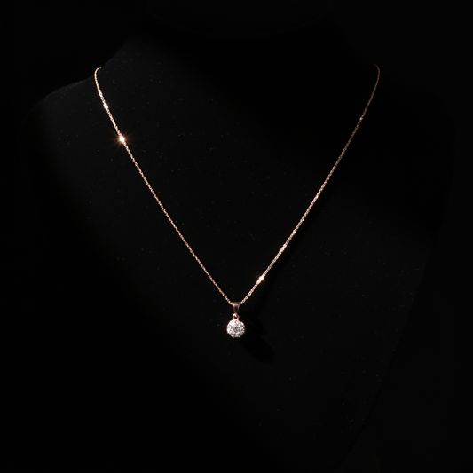 Elegant Single Stone Pendant Necklace