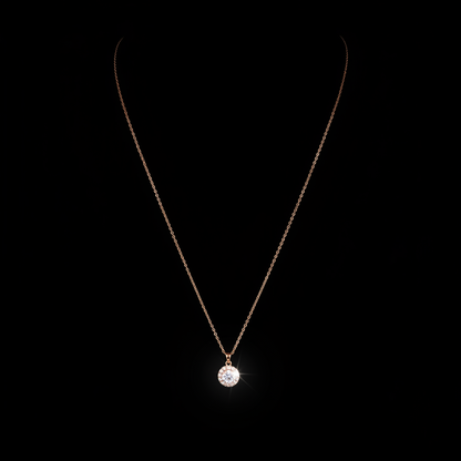 Minimal Round Crystal Pendant Necklace
