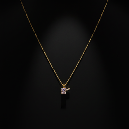 Minimal Square Crystal Pendant Necklace