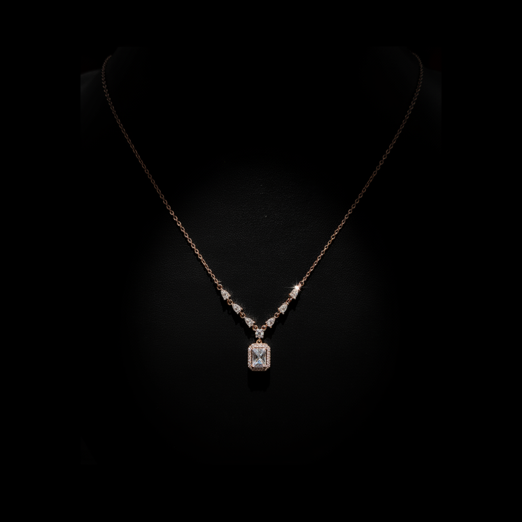 Minimal Emerald-Cut Pendant Necklace