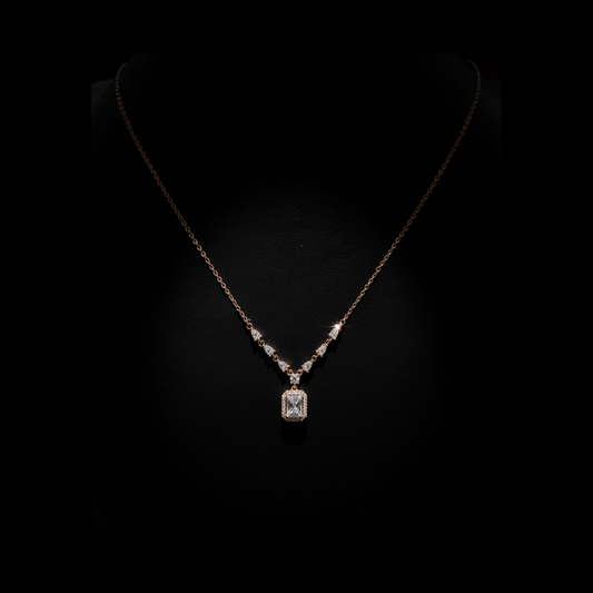 Minimal Emerald-Cut Pendant Necklace