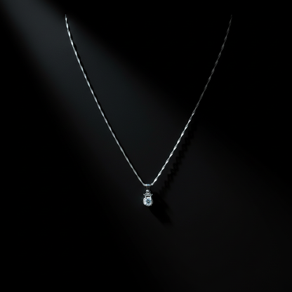 Minimal Silver Drop Solitaire Necklace for Daily Wear