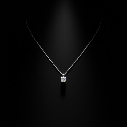 Minimal Silver Square Crystal Necklace