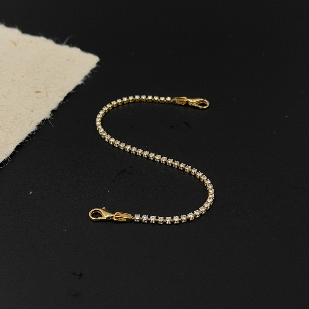 Minimal Round Crystal Western Flexible Bracelet