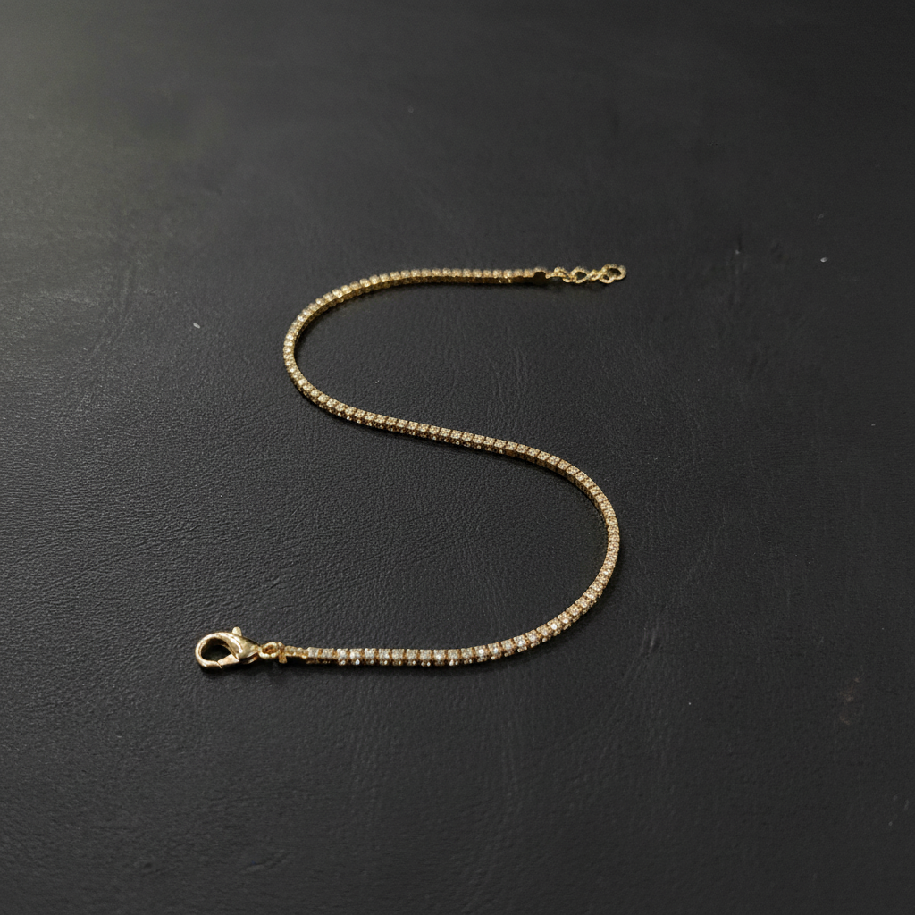 Minimal Round Crystal (Small) Western Flexible Bracelet