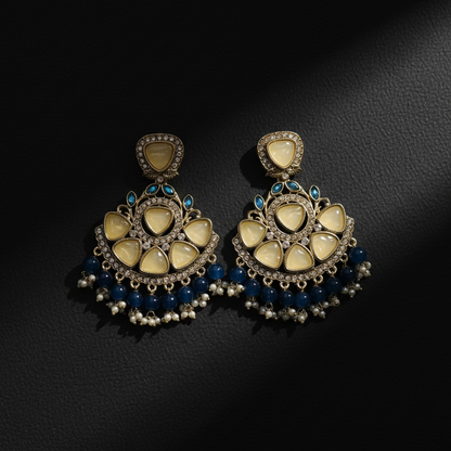 Antique MOP Earrings with Pearl Drops