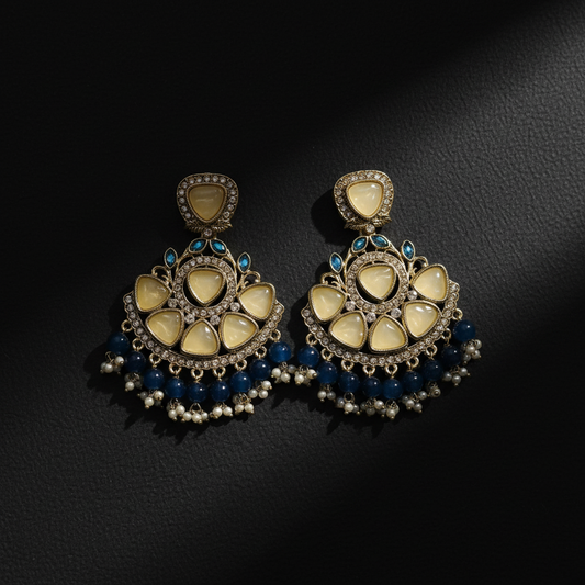 Antique MOP Earrings with Pearl Drops