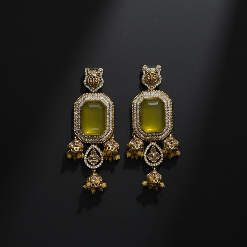 Kundan Jhumka Statement Earrings
