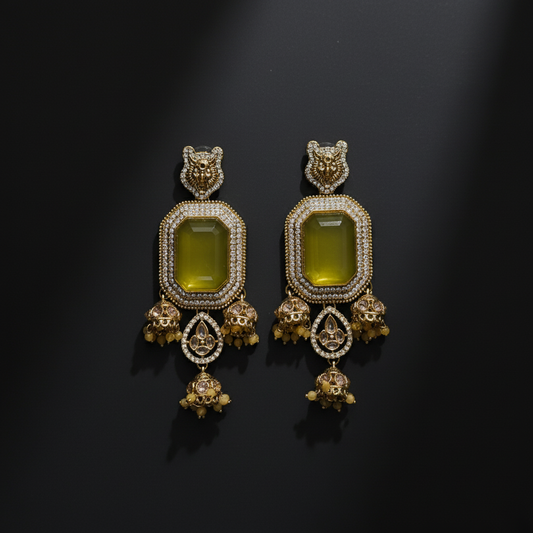 Kundan Jhumka Statement Earrings