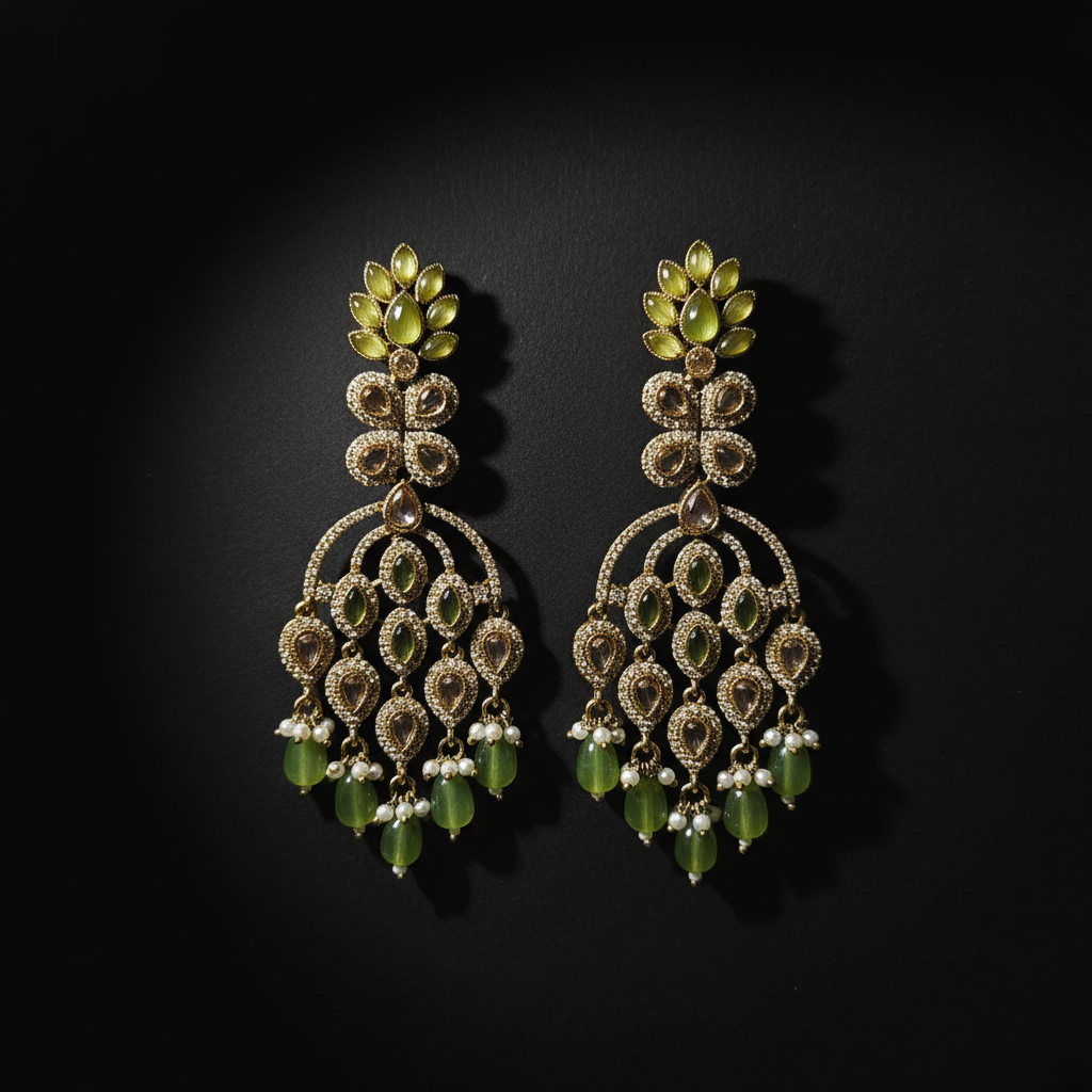 Traditional Gold Plated Ethnic Party Wear Earrings