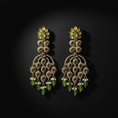 Traditional Gold Plated Ethnic Party Wear Earrings