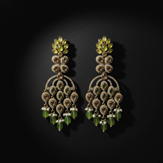 Traditional Gold Plated Ethnic Party Wear Earrings
