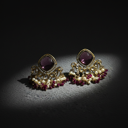 Kundan Pearl Drop Traditional Earrings