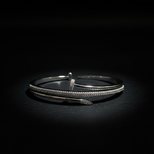 Silver Criss-Cross Crystal Western Bracelet
