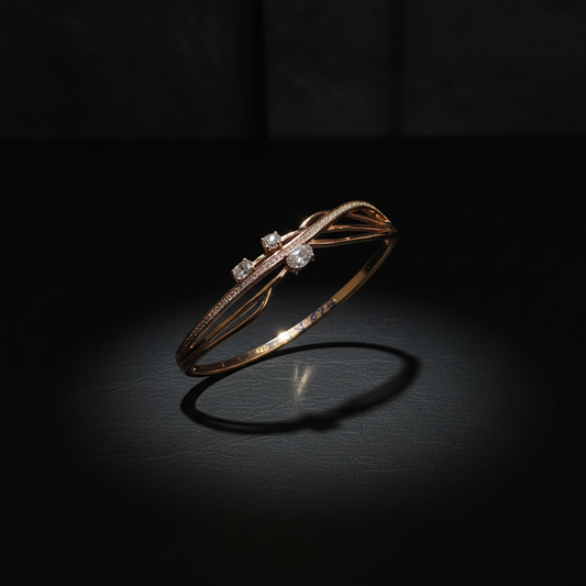 Rose Gold Crystal Twist Western Bracelet