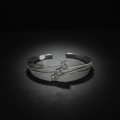 Silver Spark Triple Crystal Western Bracelet