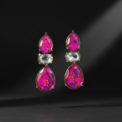 Royal Amethyst Teardrop Western Earrings