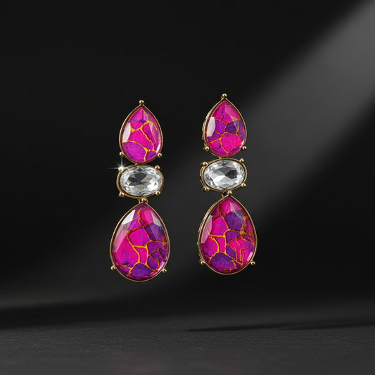 Royal Amethyst Teardrop Western Earrings