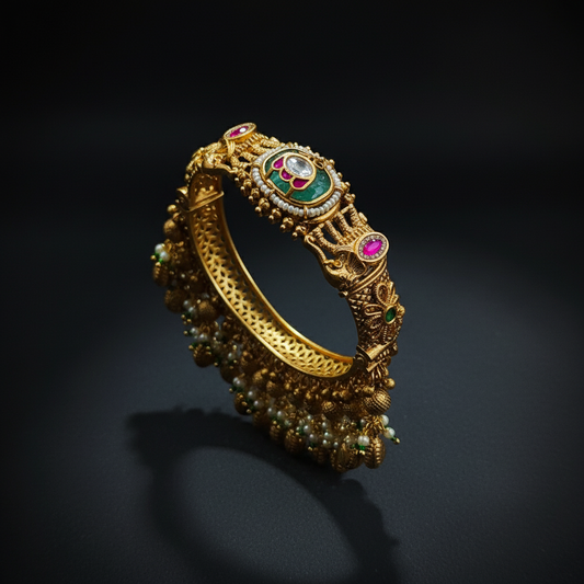 Royal Micro Kundan Meenakari Bridal Kada