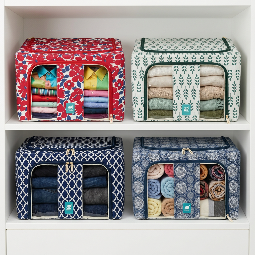 44L Foldable Clothes Storage Organizer Box with Window