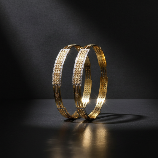 Dual Tone Dazzel CNC Cut Designer Bangles for Women