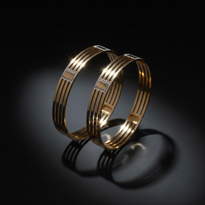Dual Tone Regelia CNC Cut Designer Bangles for Women
