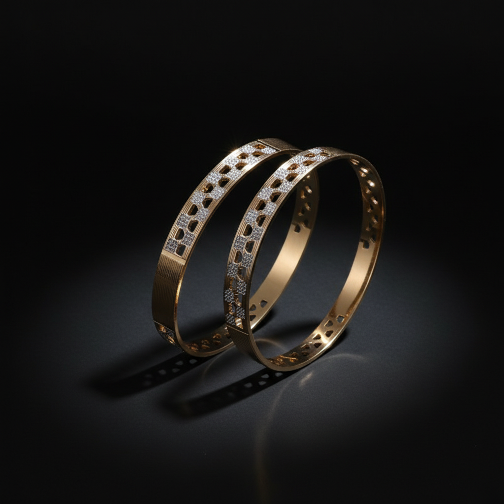Geometric Cutwork CNC Bangles for Women