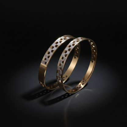 Geometric Cutwork CNC Bangles for Women