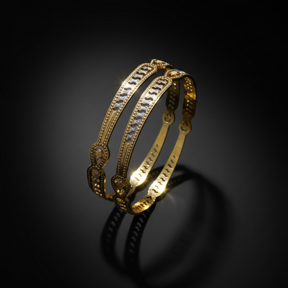 Gold Finish CNC Designer Bangles for Women