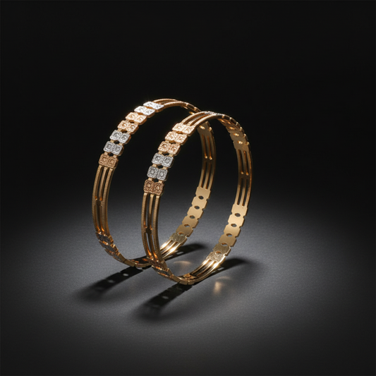 Dual Tone Linkora CNC Cut Designer Bangles for Women